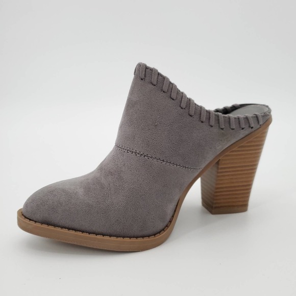 Pointy Toe Stitched Border Chunky Heel Mule - Picture 9 of 10